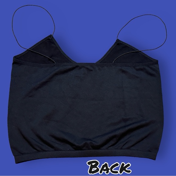 NWOT Free People Intimately Skinny Strap Seamless Brami in Black. Size M/L 🌺 - Picture 3 of 7